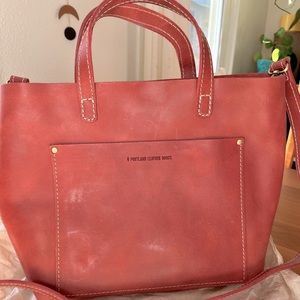 Portland Leather Goods medium crossbody tote in peony - brand new!